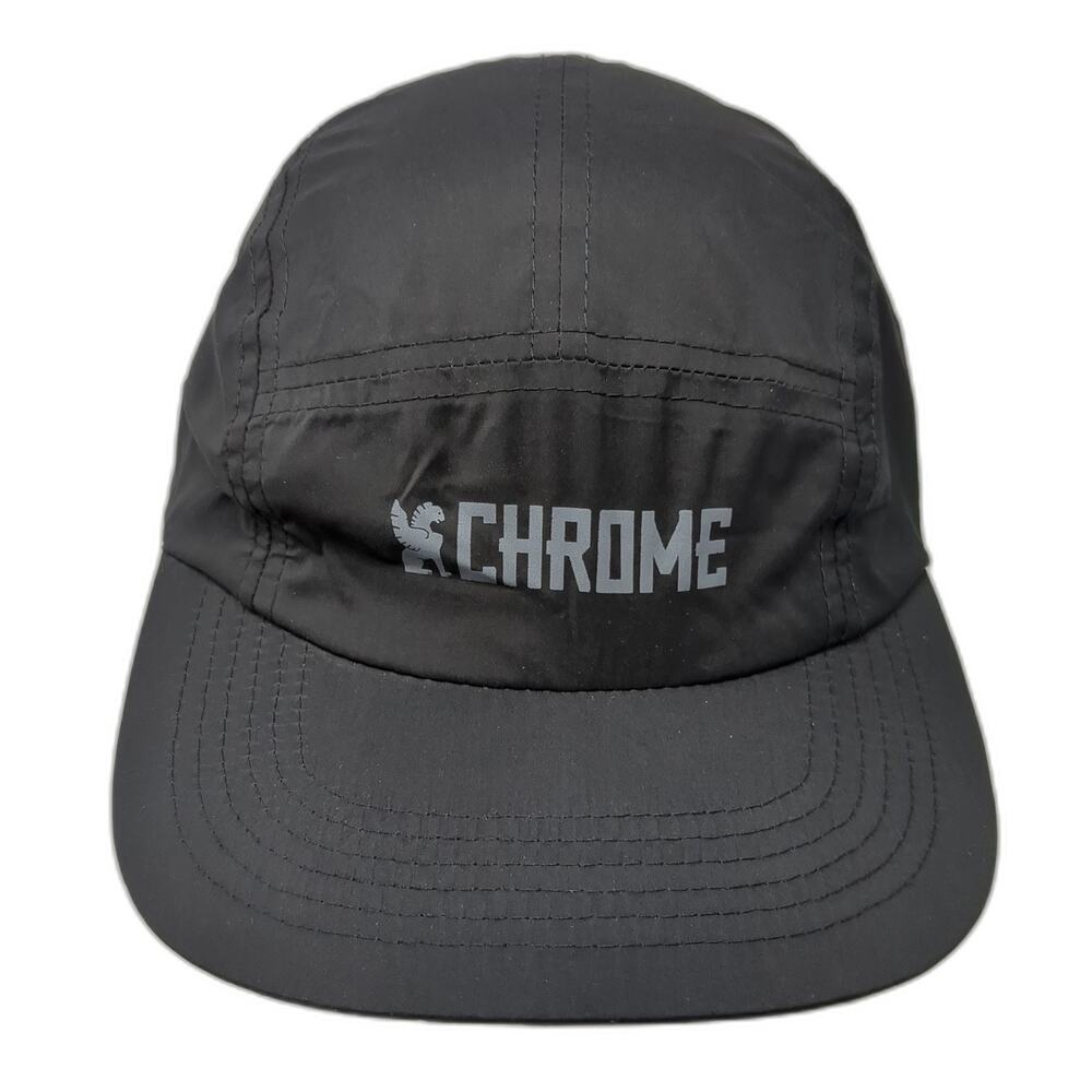 Chrome Slideback 5 Panel Hat Solid Black One Size… - image 1